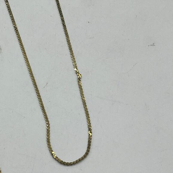 Aurea 585 Unoaerre 14k Italy Singapore Long 35” Chain Link High Shine Necklace. - Picture 11 of 15